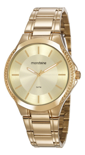 Relógio Mondaine Feminino 99364lpmvde1 Cor da correia Dourada Cor do bisel Dourada Cor do fundo Champanhe