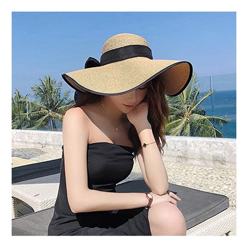 Sombrero Plegable De Ala Ancha Con Protección Uv Para Mujer
