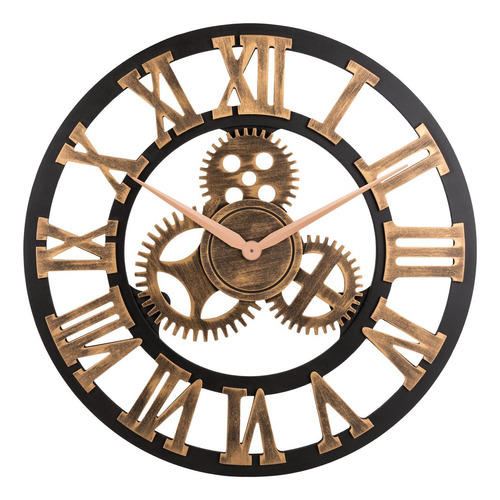 Oldtown Clocks Reloj De Pared Silencioso De Bronce Romano De