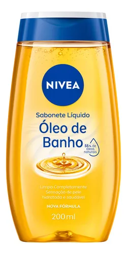 NIVEA Sabonete Líquido Óleo de Banho 200ml, Limpeza Corporal, Pel...