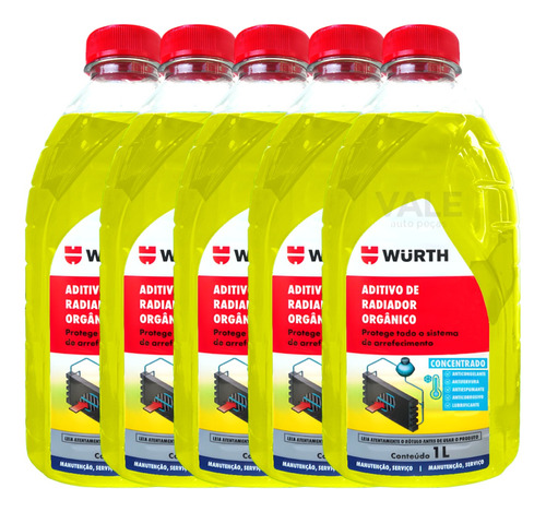 5l Solução Concentrado Wurth Orgânico Radiador Amarelo