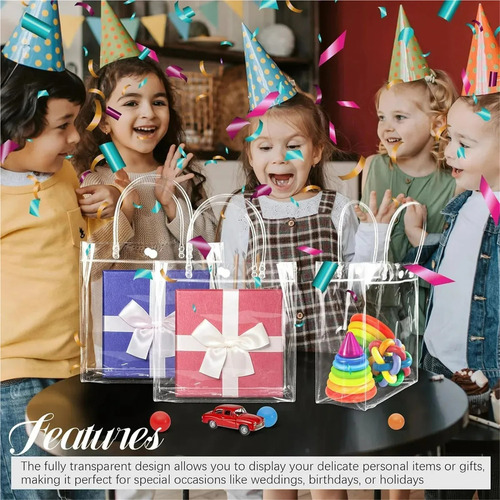 35 Sacolas De Presente Reutilizáveis De Pvc Transparente