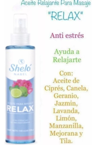 Aceite Para Masaje Relax Con Esencia De Aromaterapia Natural