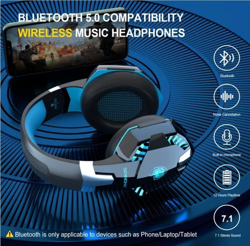 Imagen 4 de 6 de Auriculares Para Juego Ps5 Ps4 Xbox Con Bluetooth Y Cable