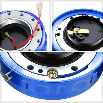 J2 Blue 6-bolt Steering Wheel Twist Lock Hub Quick Relea Oak