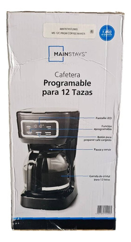 Cafetera Mainstays 12 Tazas Programable