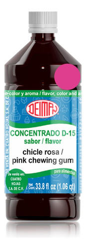 Concentrado Saborizante Sabor Chicle Rosa D-15 Deiman 1 L.