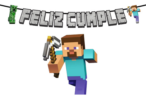 Banner Feliz Cumple Minecraft
