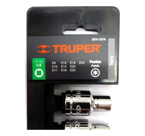 Imagen 4 de 10 de Juego De 10 Tubos Torx 1/2 Para Profesionales Truper 10026