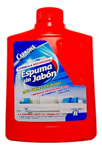 Limpiador De Alfombras Y Tapiz Carbona Espuma Sin Jabón 1l
