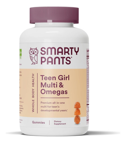 Smarty Pants Teen Girl Multi Vitaminas Y Omega 120 Gomitas Sabor Naranja Bayas Mixtas Y Lima Limón