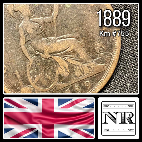 Inglaterra - 1 Penny - Año 1889 - Km #755 - Victoria