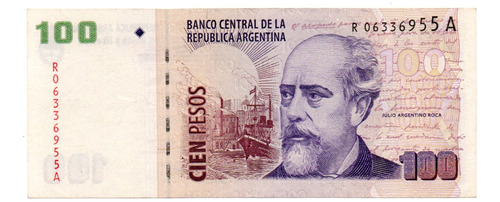 Argentina 100 Pesos Reposición M Del Pont Cobos Bottero 3755