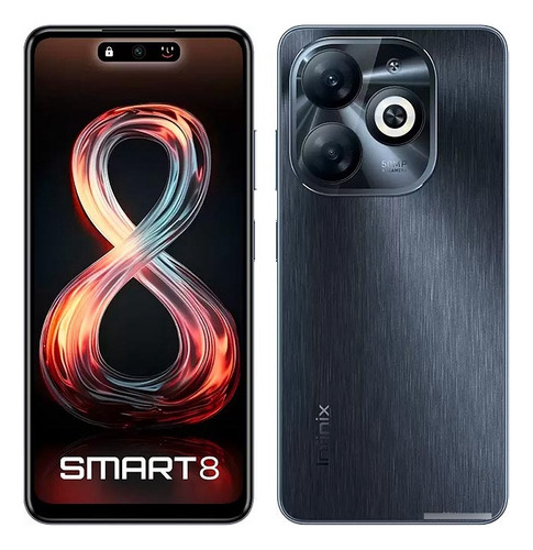 Infinix Smart 8 Pro Dual SIM 256 GB preto 8 GB RAM - Aceitável (Recondicionado)