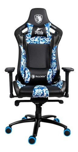 Silla Gamer Con Diseñor Ergonomico Sades Referencia Dorado Color Negro Material del tapizado Cuero sintético