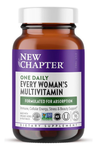 Multivitaminico Diario Para Mujer New Chapter 96 Tabletas Sabor Sin Sabor