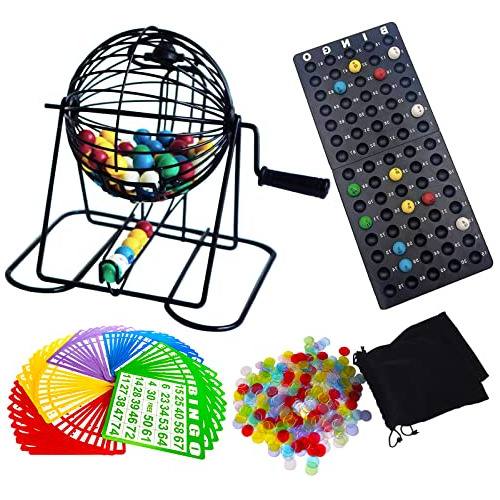 Yuanhe Deluxe Bingo Juego - Metal Round Cage, 75 Zvgsm