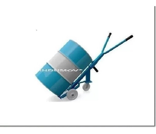 Carretilla Carro Para Tambores 200 Lts De 3 Ruedas Azul