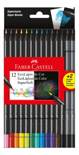 12 Ecolápices Color Supersoft + 2 Grafito Faber-castell