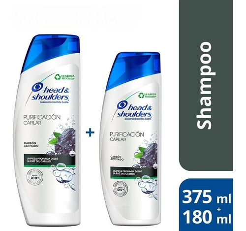 Head & Shoulders Shampoo 375ml + Shampoo 180ml