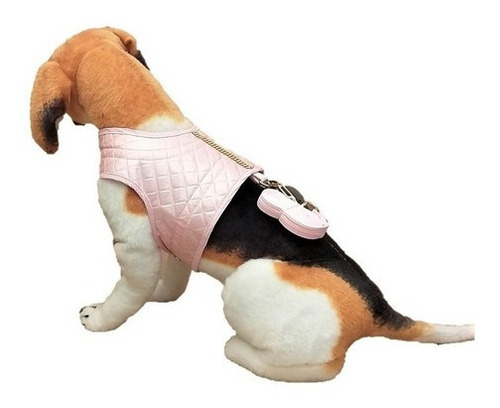 Imagem 5 de 8 de Colete Peitoral C/ Guia Luxo Strass Cachorro Patachic