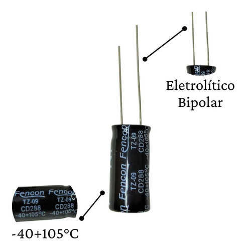 Imagem 2 de 8 de 2 Capacitor Corneta 47x100 + 2 Capacitor Sup Tweeter 2m2x250