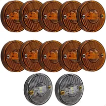 Comprar 12x Lanternas Lateral De Baú E Carretinha Led Redonda 65mm