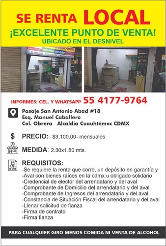 Localito Para Punto De Venta, Excelente Ubicación.