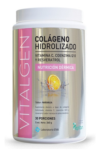 Vitalgen Colágeno Hidrolizado + Vitc (30 Porciones, 360 Gr) Sabor Naranja