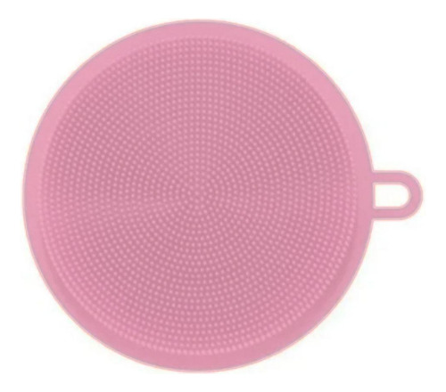 Esponja De Silicone Dupla Face 11cm Formato Círculo Rosa