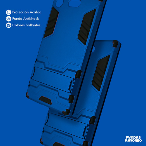 Funda Iron Para Xperia Xa Carcasa Antishock Con Mica Azul
