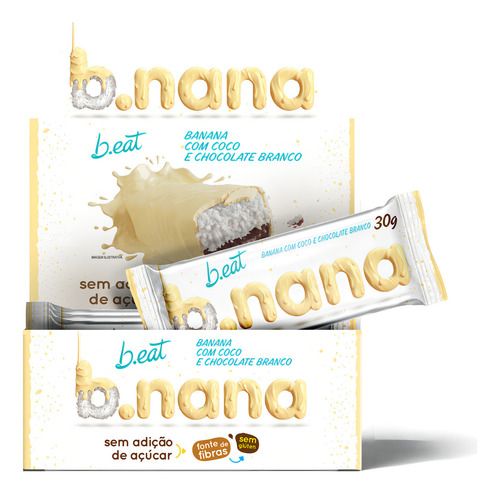 Barra B.nana Coco E Chocolate Branco 30g 12 Un Banana Pinati