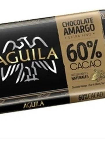 Chocolate Aguila 60 %cacao Golosinera Naranjaylimon Floresta