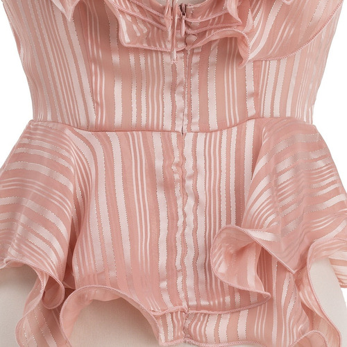 Imagen 7 de 7 de Blusa Fiesta Peplum Destellos Holanes Noche Elegante Sexy.