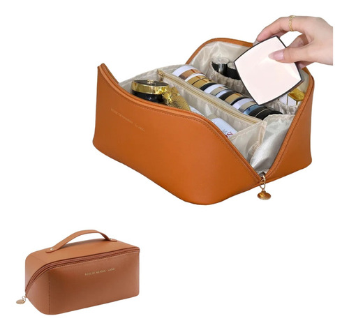 Necessaire Feminina Organizador Maquiagem Viagem Blogueira Cor Marrom