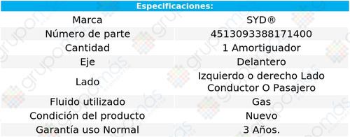 Amortiguador Gas Del Izq/der Syd S10 Blazer 94 A 04