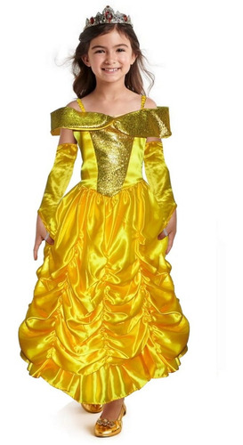 Disfraz Vestido Princesa Bella Niñas Carnaval