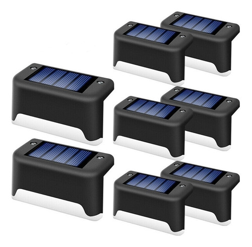 8pcs Lámpara Solar Led Camino Escalera Luz De Pared Luces