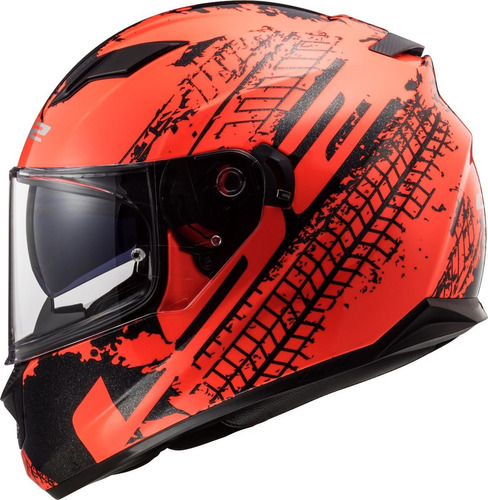 Capacete Ls2 Ff320 Stream Lava Preto Laranja Lançamento