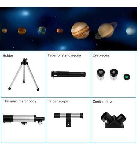Telescópio Astronômico Com Tripé. Monocular Zoom Para Crianç