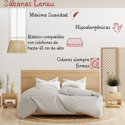 Sábanas Lenzu King Size Ultra Suave Estampada 2500 Hilos