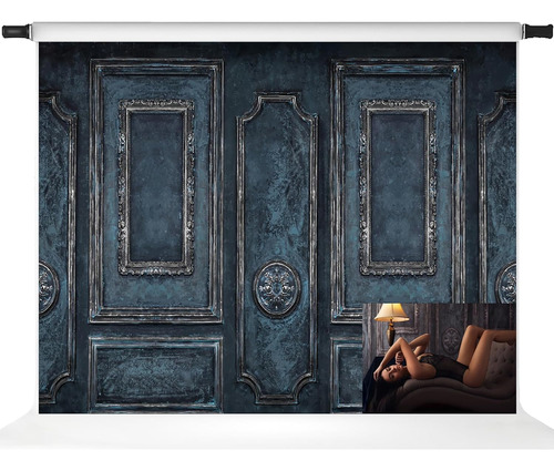 Blue Wall Backdrops Vintage Dark Blue Interior Photo Backdro