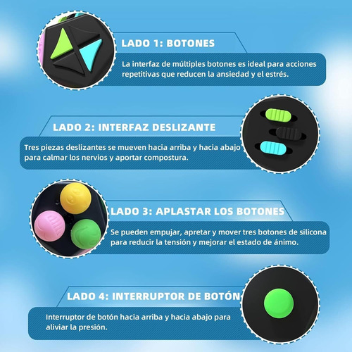 Juguete Anti-estrés Sensorial,fidget Cube 12 Lados Ansiedad