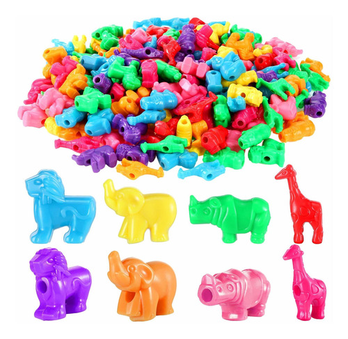  Con Forma De Animal Zoo Animal Bead Charms Plastic Col...