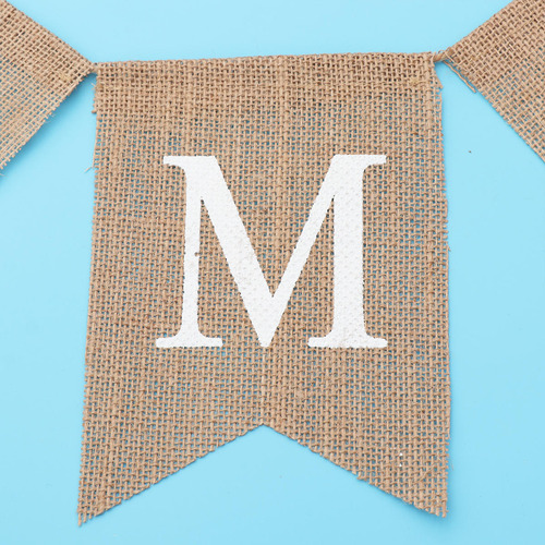 Banderín Con Letras, Pancarta Decorativa De Arpillera, Sumin