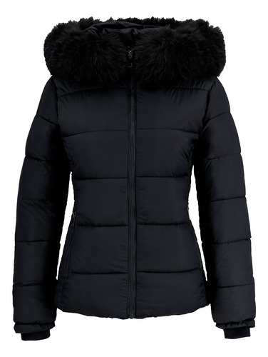 Chamarra Mujer Casual Afelpada Gorro Peluche Invierno Reimer
