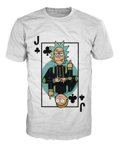 Camisetas Rick Y Morty Card Naipe Serie Tv