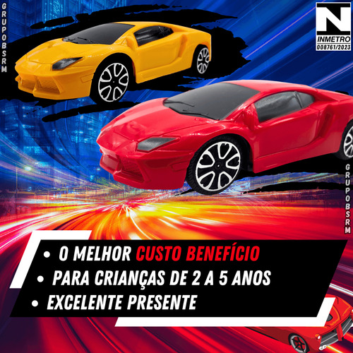 Carrinho De Controle Remoto Carro Corrida Amarelo Veiculo Miniatura escala 1:24 Brinquedo Menino 2 Anos Presente Dia Das Crianças