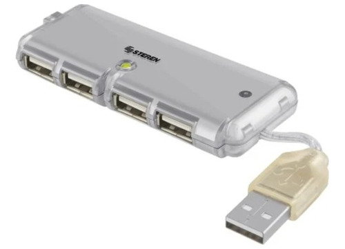Mini Hub Usb Ultra Delgado De 4 Puertos Steren Gris (Usado)