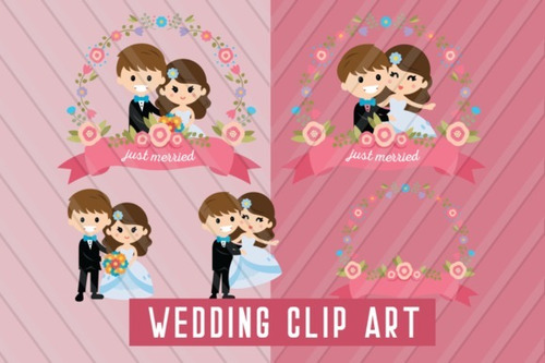 Kit Imágenes Digitales Boda Casamiento Wedding Clipart